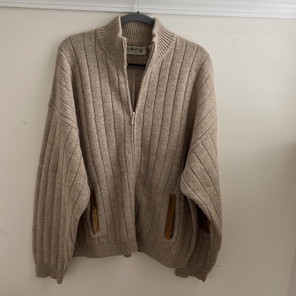 Orvis Other - XL, Orvis Wool Blend, Knit, Zip, Elbow Pad Sweater